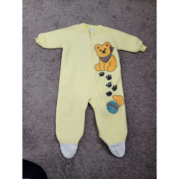 Dr Denton Other - Vintage 70s Dr. Denton Blanket Sleeper Yellow zip Footie pajamas 6-12 mo